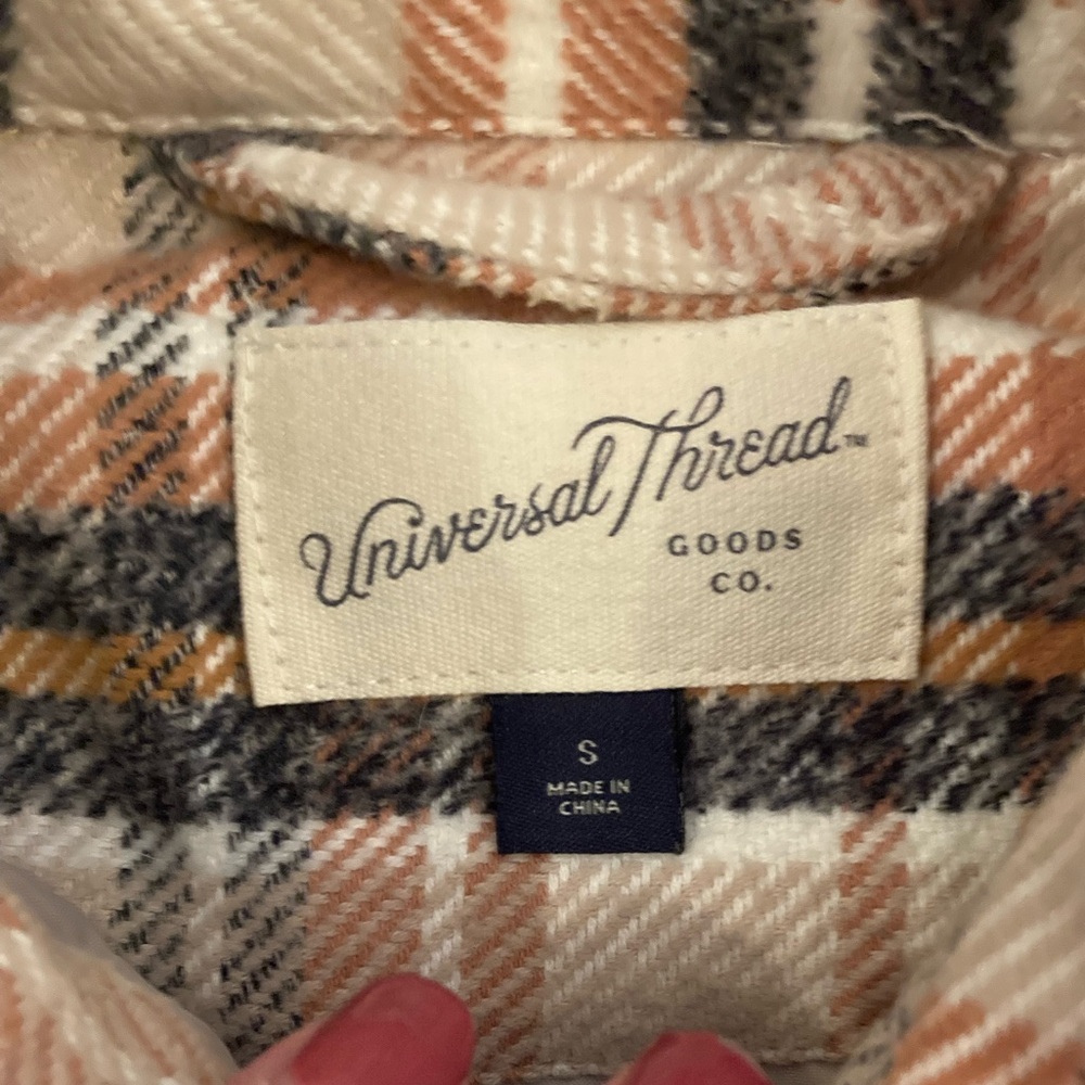 Universal Thread Long Plaid Button Down Jacket Co… - image 2
